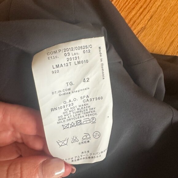 Armani Short Sleeve, Black, Wool, Sheath Midi Dress, size 6 - Picture 11 of 12